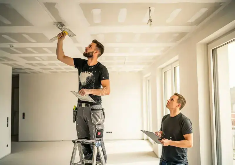 Trockenbauarbeiten während einer Modernisierung