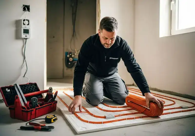 Fußbodenheizung im neuen Badezimmer