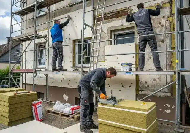 Fassadendämmung mit Wärmedämmverbundsystem