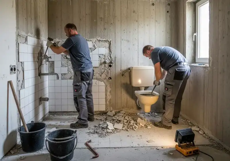 Entkernung eines alten Badezimmers