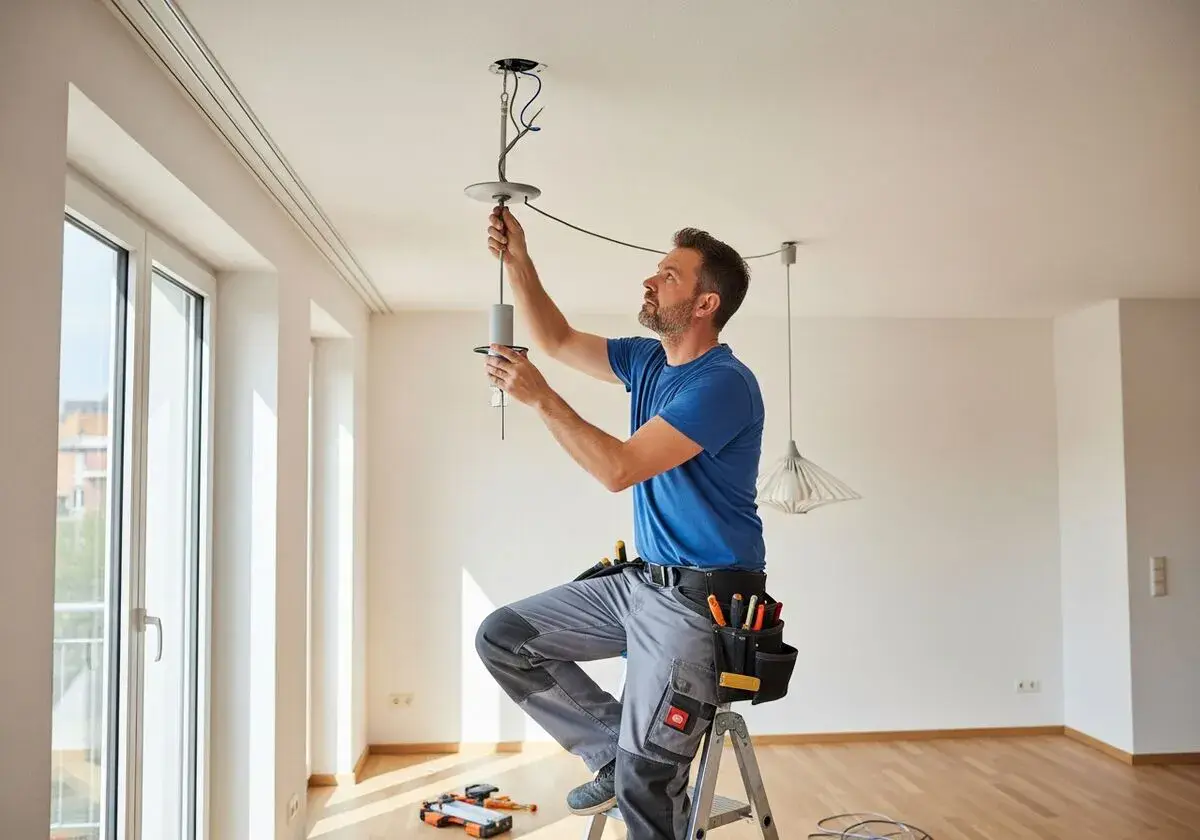Lampenmontage durch den Handwerker