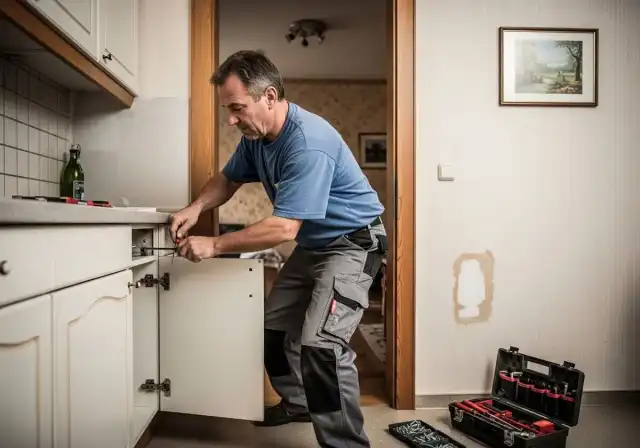 Handwerker bei der Reparaturarbeit