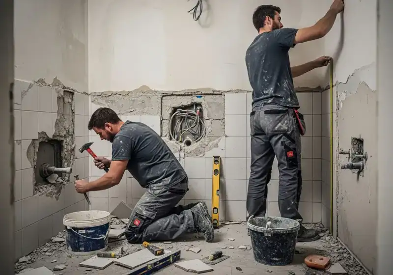 Modernes barrierefreies Badezimmer nach Sanierung