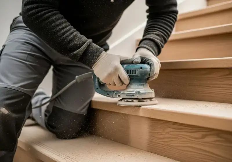 Holzstufen schleifen und aufarbeiten