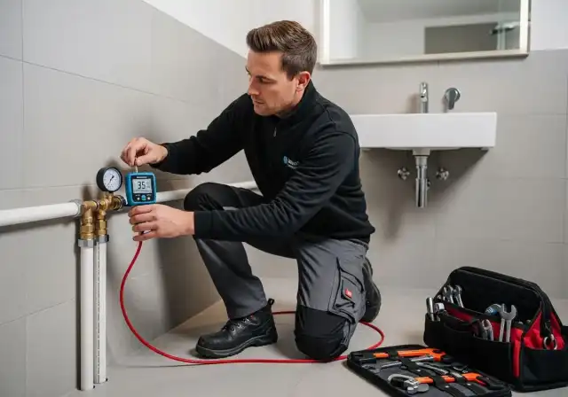Druckprobe und Abnahme der Wasserleitungen